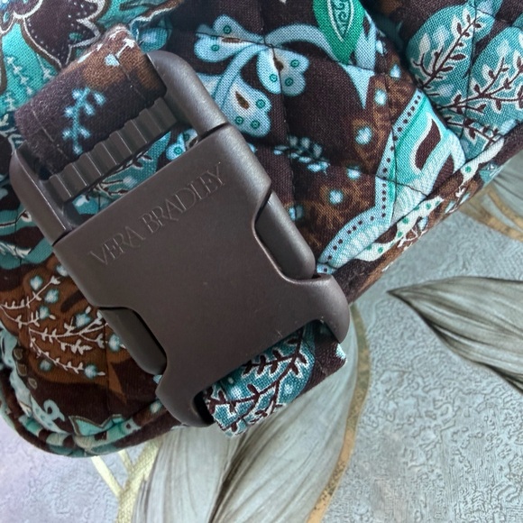 Vera Bradley Women’s Computer Bag Crossbody Java Blue Brown Floral Retired. - Picture 8 of 13